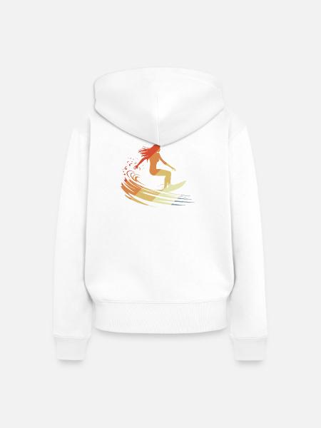 Surferin - Frauen Premium Bio Zip Hoodie - Weiß
