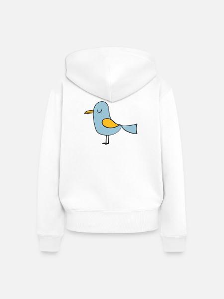 Vogel - Frauen Premium Bio Zip Hoodie - Weiß