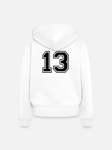 13 - Frauen Premium Bio Zip Hoodie - Weiß