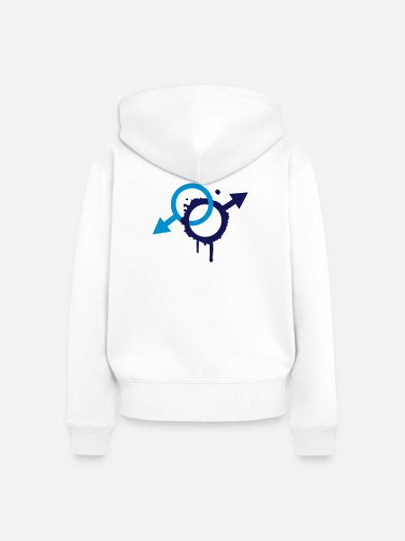 zwei männliche Symbole - Frauen Premium Bio Zip Hoodie - Weiß