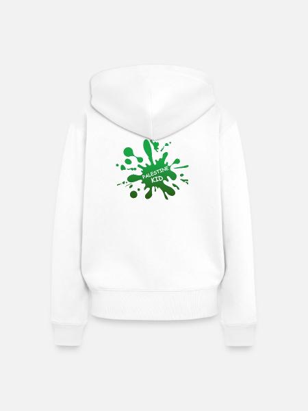 Palestine Kid Splash - Frauen Premium Bio Zip Hoodie - Weiß