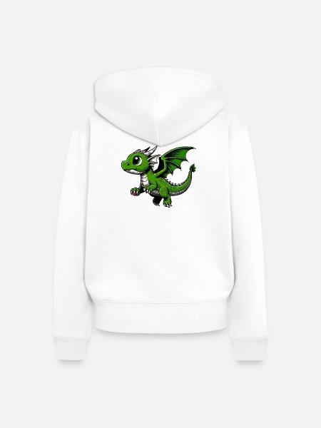 Drache - Frauen Premium Bio Zip Hoodie - Weiß