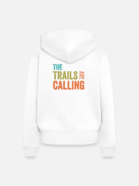 Die Spuren rufen - Frauen Premium Bio Zip Hoodie - Weiß