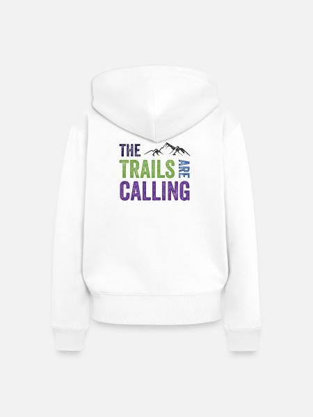 Die Spuren rufen - Frauen Premium Bio Zip Hoodie - Weiß