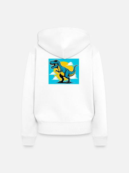 Dinosaurier - Frauen Premium Bio Zip Hoodie - Weiß