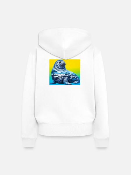 Siegel - Frauen Premium Bio Zip Hoodie - Weiß