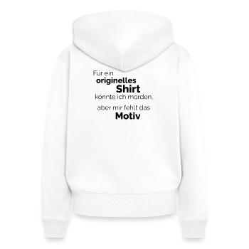 Motiv - Frauen Premium Bio Zip Hoodie - Weiß - Hinten - AI Model Female 172 light (172cm)