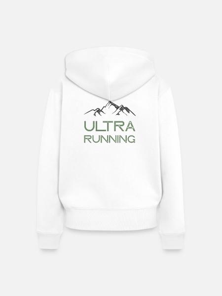 Ultra-Laufen - Frauen Premium Bio Zip Hoodie - Weiß