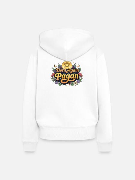 Wiedergeborener Paganer - Frauen Premium Bio Zip Hoodie - Weiß