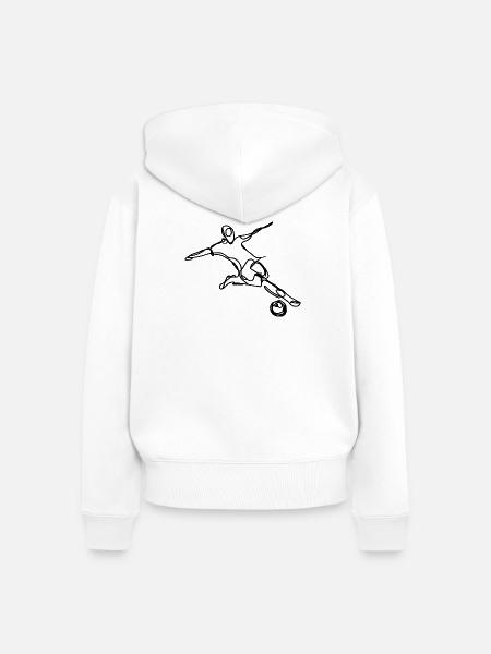 Fußballer Skizze - Frauen Premium Bio Zip Hoodie - Weiß