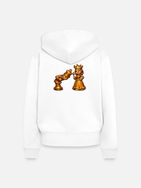 Schach - Frauen Premium Bio Zip Hoodie - Weiß