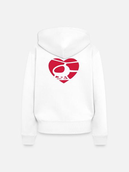 Helicopter heart - Frauen Premium Bio Zip Hoodie - Weiß