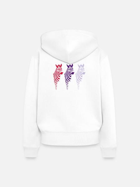 Three Zebras (b) - Frauen Premium Bio Zip Hoodie - Weiß