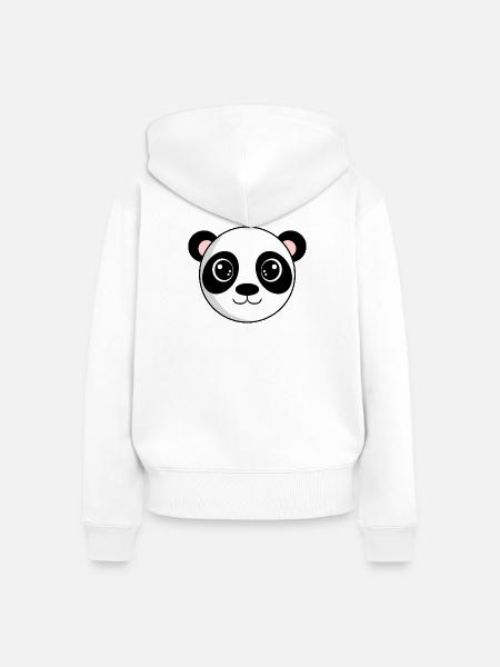 Panda Kopf - Frauen Premium Bio Zip Hoodie - Weiß