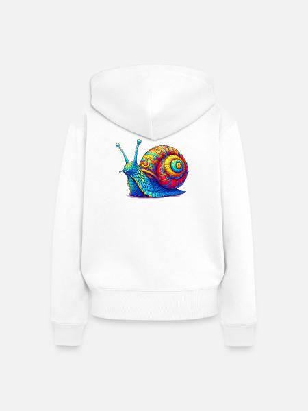 Schnecke - Frauen Premium Bio Zip Hoodie - Weiß