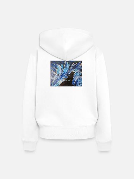 Eis Augen - Frauen Premium Bio Zip Hoodie - Weiß