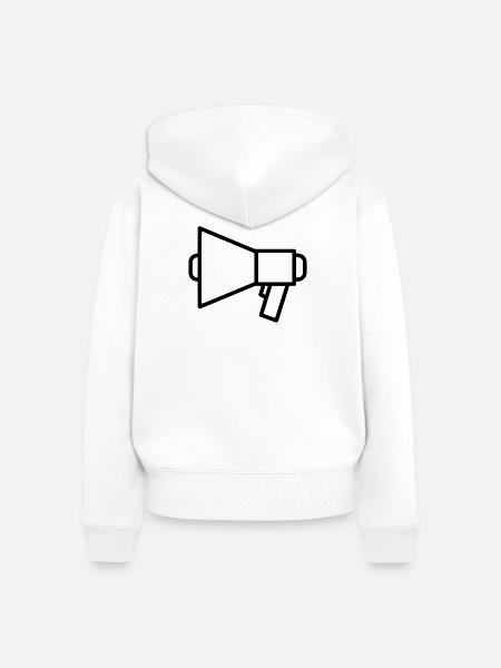 Megafon Lautsprecher Protest - Frauen Premium Bio Zip Hoodie - Weiß