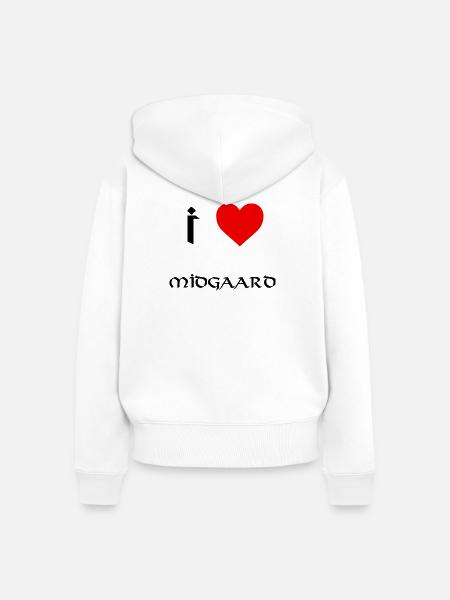 Ich liebe Midgaard - Frauen Premium Bio Zip Hoodie - Weiß