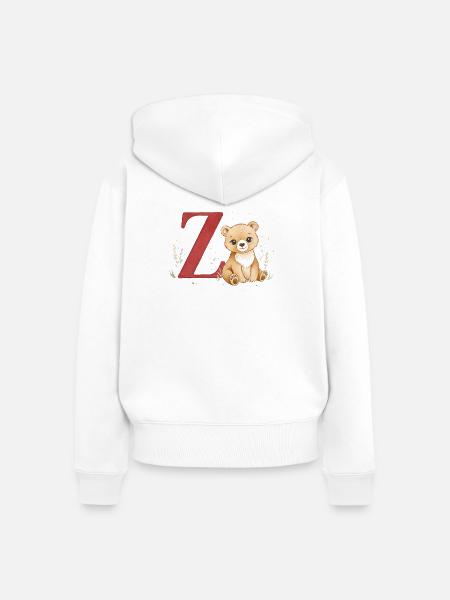 Z-Bärchen: Großes Z mit Bärchen - Frauen Premium Bio Zip Hoodie - Weiß