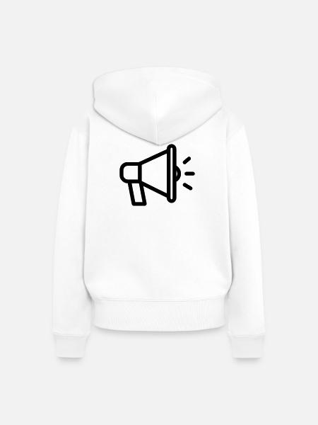 Megaphon - Frauen Premium Bio Zip Hoodie - Weiß