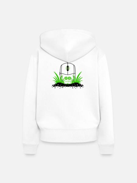 Geh und berühre Gras - Frauen Premium Bio Zip Hoodie - Weiß