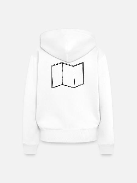 Wanderkarte handgezeichnet - Frauen Premium Bio Zip Hoodie - Weiß