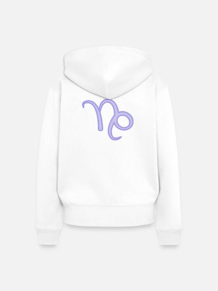 Steinbock Tierkreiszeichen Pastel Lila - Frauen Premium Bio Zip Hoodie - Weiß