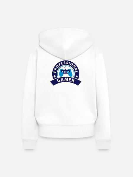 prof_gamer_1 - Frauen Premium Bio Zip Hoodie - Weiß