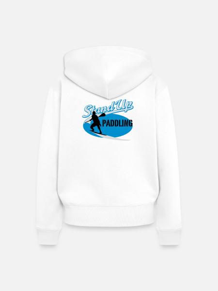 Stand Up Paddling - Frauen Premium Bio Zip Hoodie - Weiß