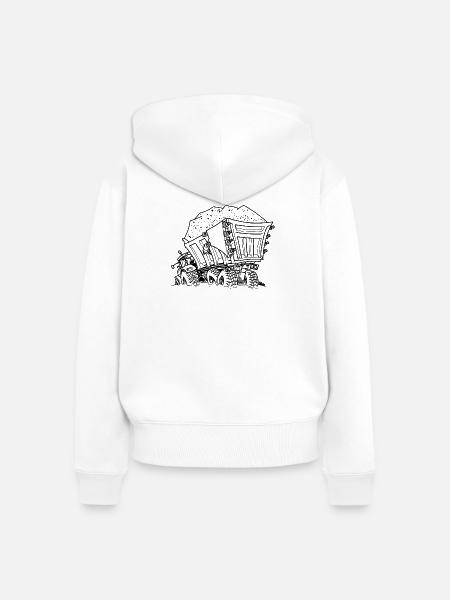 0956 Sattelzug SAND - Frauen Premium Bio Zip Hoodie - Weiß