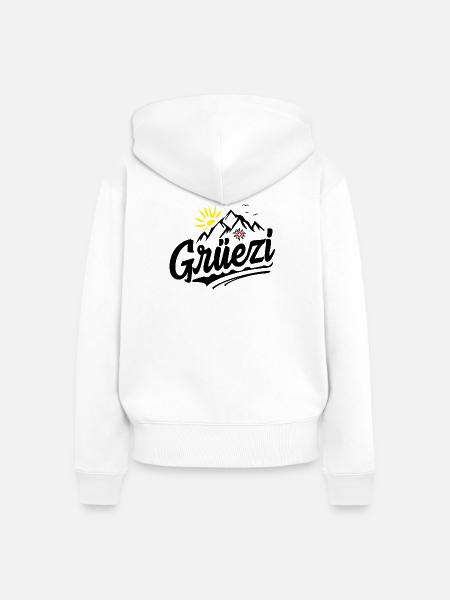 Schweizer Dialekt - Mundart Schweizerdeutsch Hallo - Frauen Premium Bio Zip Hoodie - Weiß