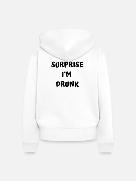 Lustiger betrunkener Text - Frauen Premium Bio Zip Hoodie - Weiß