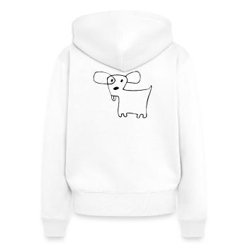 02 Doggie Shorts - Frauen Premium Bio Zip Hoodie - Weiß - Hinten - AI Model Female 172 light (172cm)