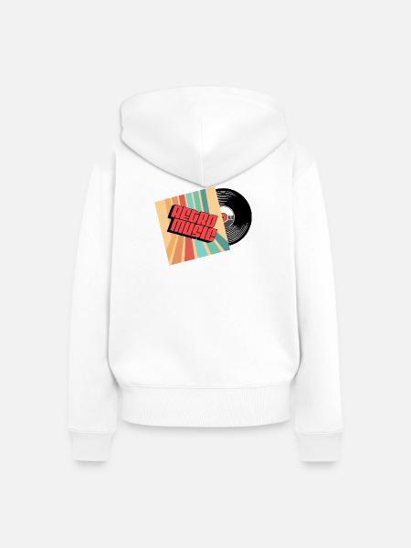 Retro-Musik - Frauen Premium Bio Zip Hoodie - Weiß