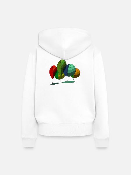 Baum - Frauen Premium Bio Zip Hoodie - Weiß