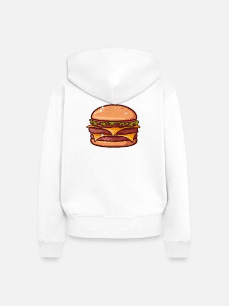 Saftiger Cheeseburger - Frauen Premium Bio Zip Hoodie - Weiß