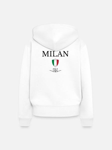 Ich liebe Mailand, Souvenir Mailand. - Frauen Premium Bio Zip Hoodie - Weiß
