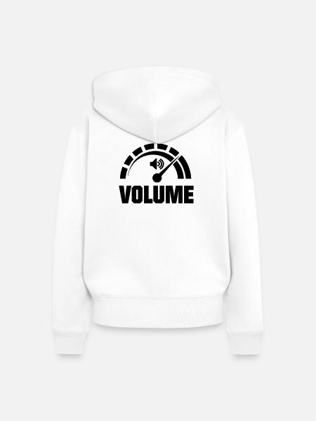 Lautstärkeregler - Frauen Premium Bio Zip Hoodie - Weiß