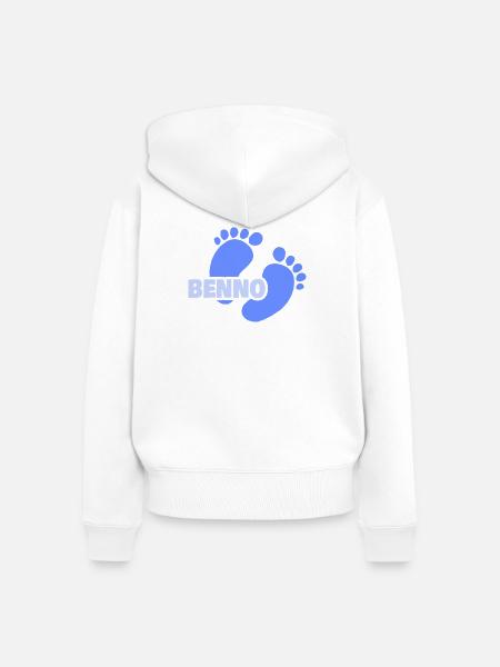Geburt Benno - Frauen Premium Bio Zip Hoodie - Weiß