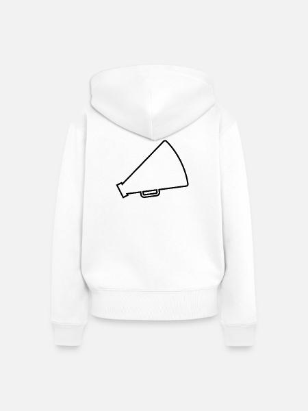 Megafon-Cheerleader - Frauen Premium Bio Zip Hoodie - Weiß