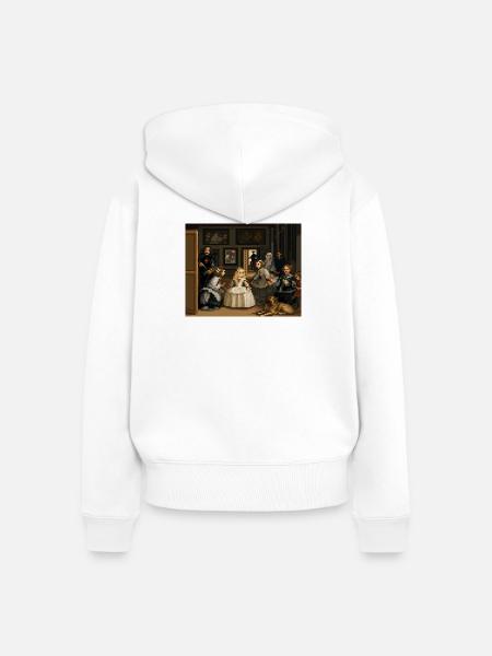 Pixelierte Las Meninas - Frauen Premium Bio Zip Hoodie - Weiß