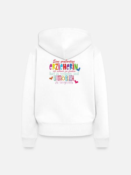 Erzieherin - Frauen Premium Bio Zip Hoodie - Weiß