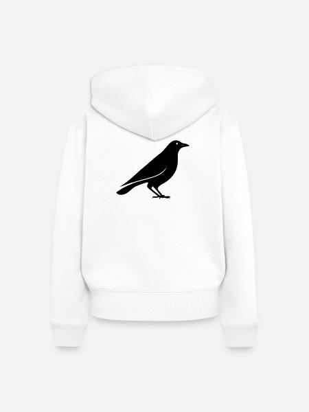 Krähe - Frauen Premium Bio Zip Hoodie - Weiß