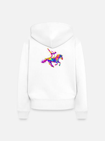 Voltigieren - Frauen Premium Bio Zip Hoodie - Weiß