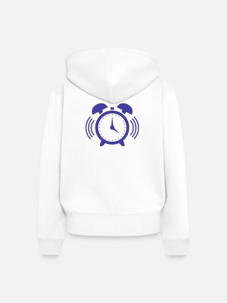 Wecker - Frauen Premium Bio Zip Hoodie - Weiß