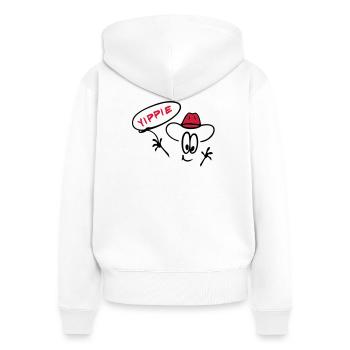 Cowboy mit Lasso - Frauen Premium Bio Zip Hoodie - Weiß - Hinten - AI Model Female 172 light (172cm)