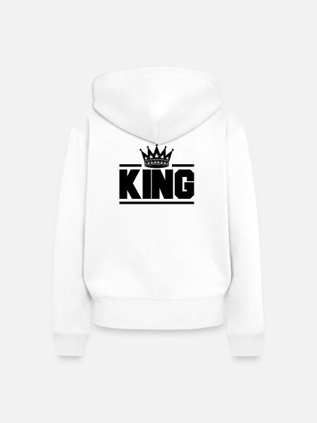 König - Frauen Premium Bio Zip Hoodie - Weiß