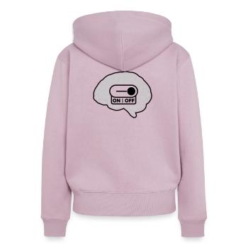 Turn off the brain switch - Women's Premium Organic Zip Hoodie - dusky pink - Back - Julia (174cm)