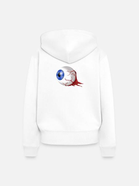 Blutiges Augenbild mit Blutadern - Frauen Premium Bio Zip Hoodie - Weiß