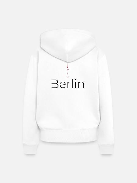 Berliner Fernsehturm Silhouette - Frauen Premium Bio Zip Hoodie - Weiß
